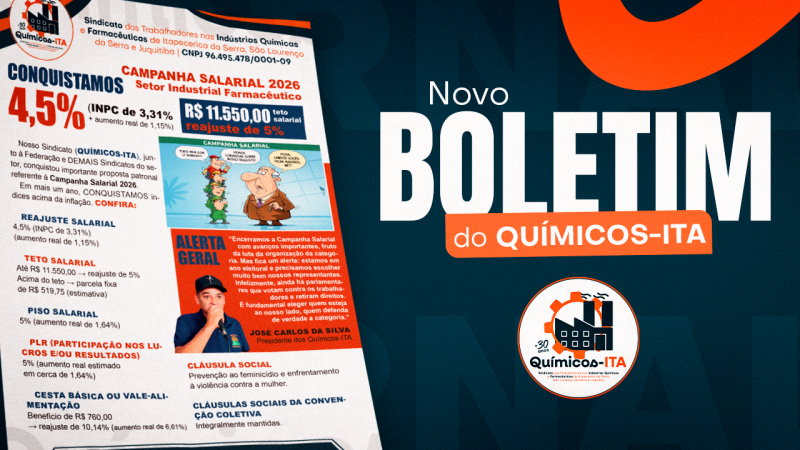 Confira o Boletim “Campanha Salarial 2026” e fique por dentro das atualizações da luta dos Farmacêuticos
