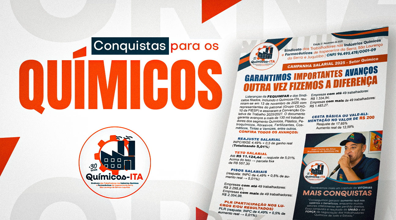 Conquistas da Campanha Salarial 2025 | Sindicato produz boletim informativo aos trabalhadores do setor Químico