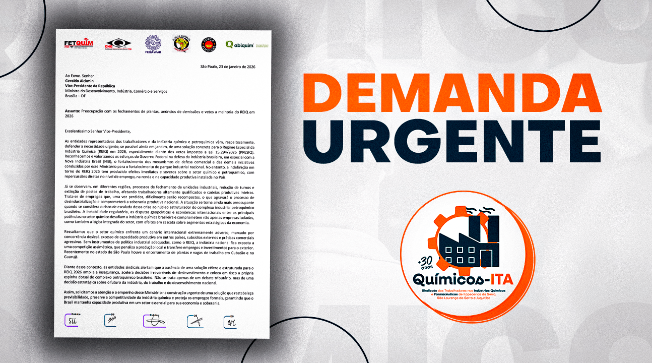 Em defesa da soberania produtiva | Trabalhadores e Indústria se unem pelo REIQ em 2026